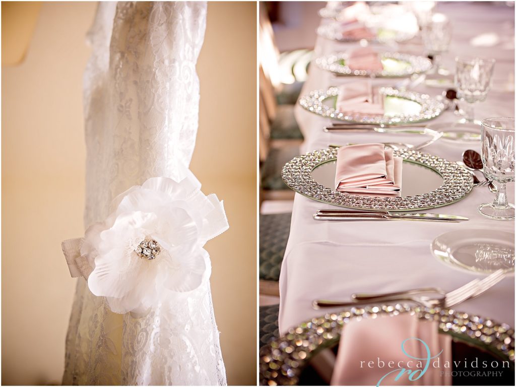brides dress and decor pink