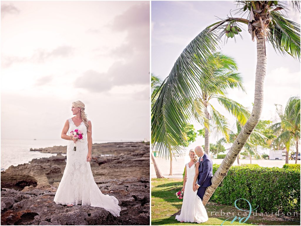bride on ironshore rocks cayman islands