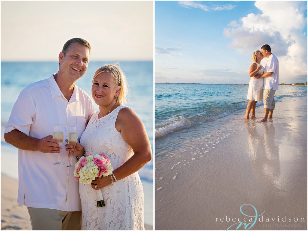 couple are married all in white on beach