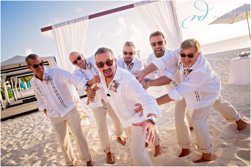 groomsmen on beach 