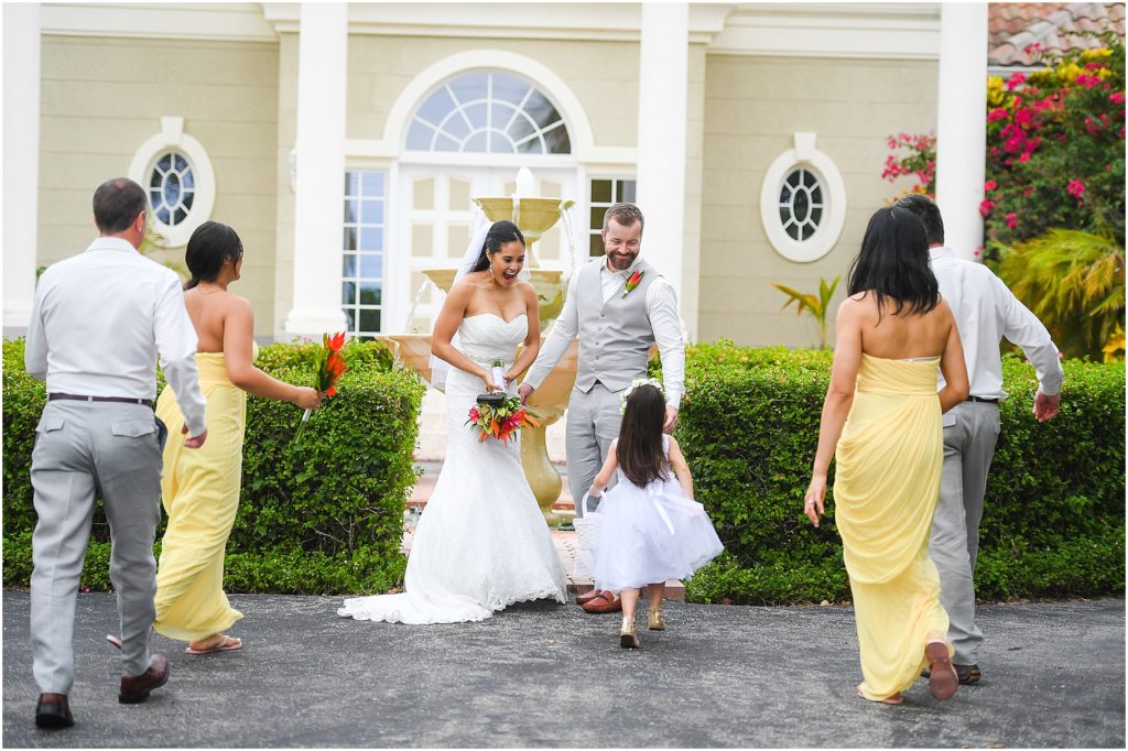 bridal party in all yellow