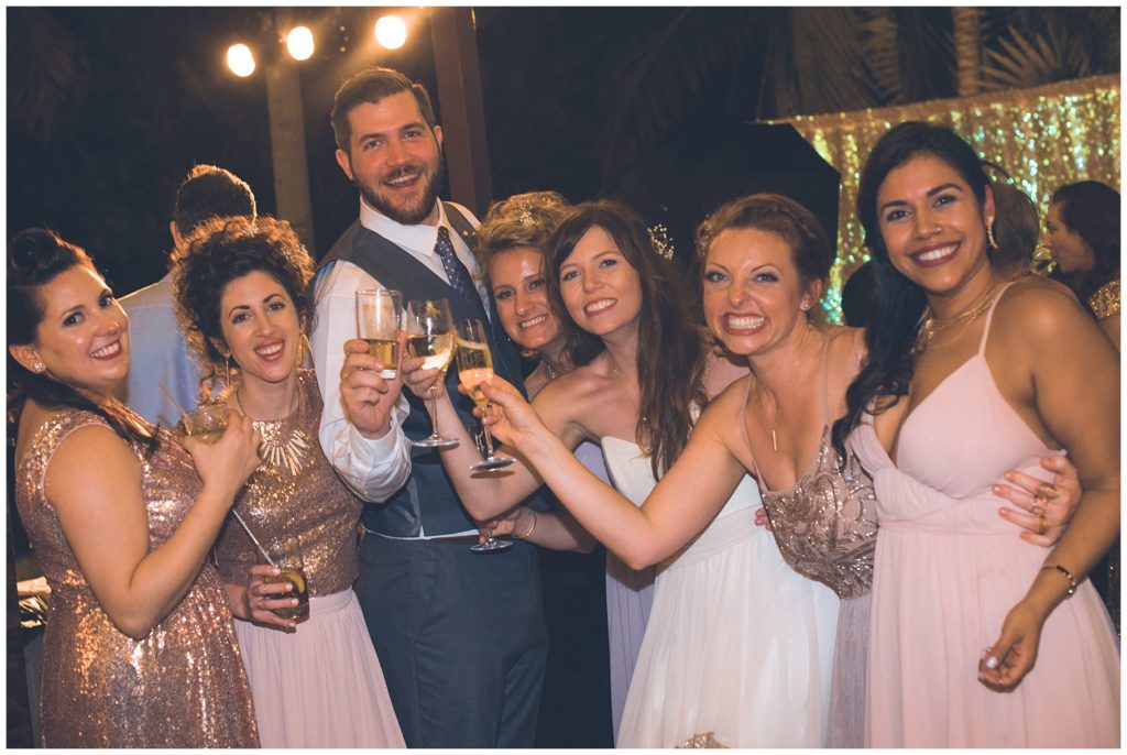 crazy bridal party in blush pink