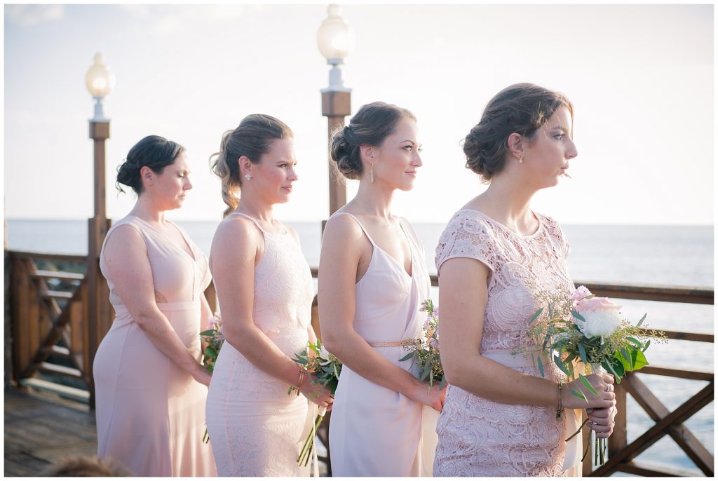 bridesmaids in blush pink