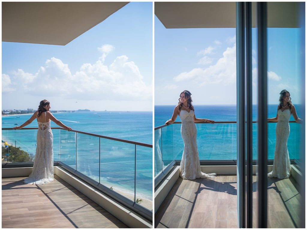 balcony overlooking blue ocean