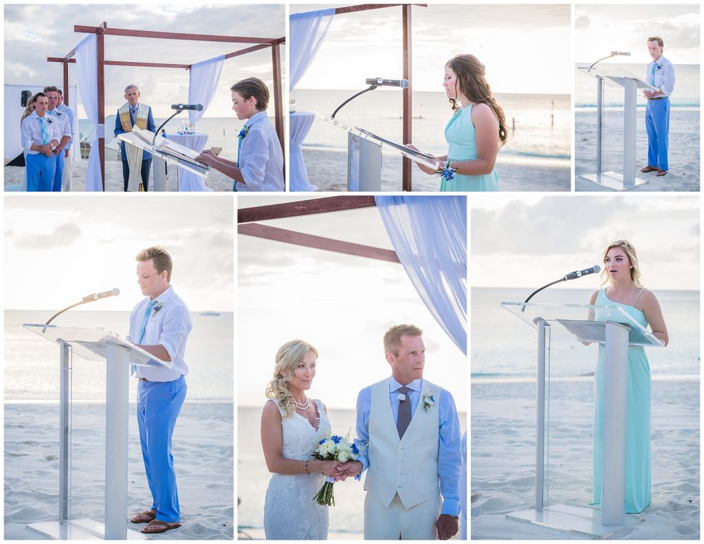 blue and white themed wedding
