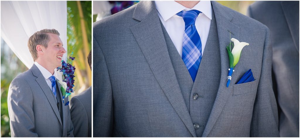 groomsmen in grey suits blue ties