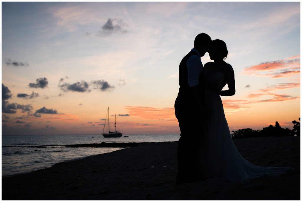 sunset shot 7 mile beach wedding