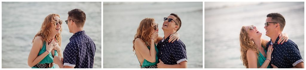 surprise engagement session on beach