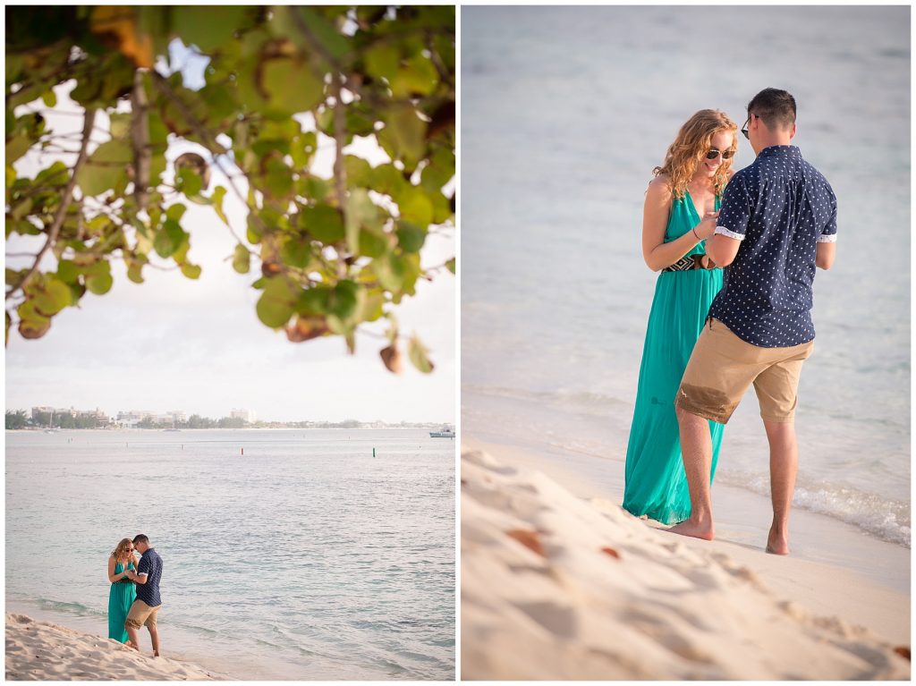 surprise engagement session on beach