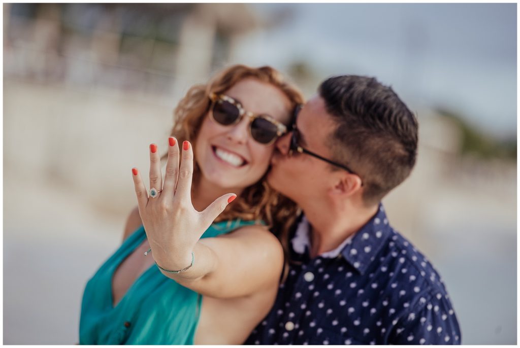 surprise engagement session on beach