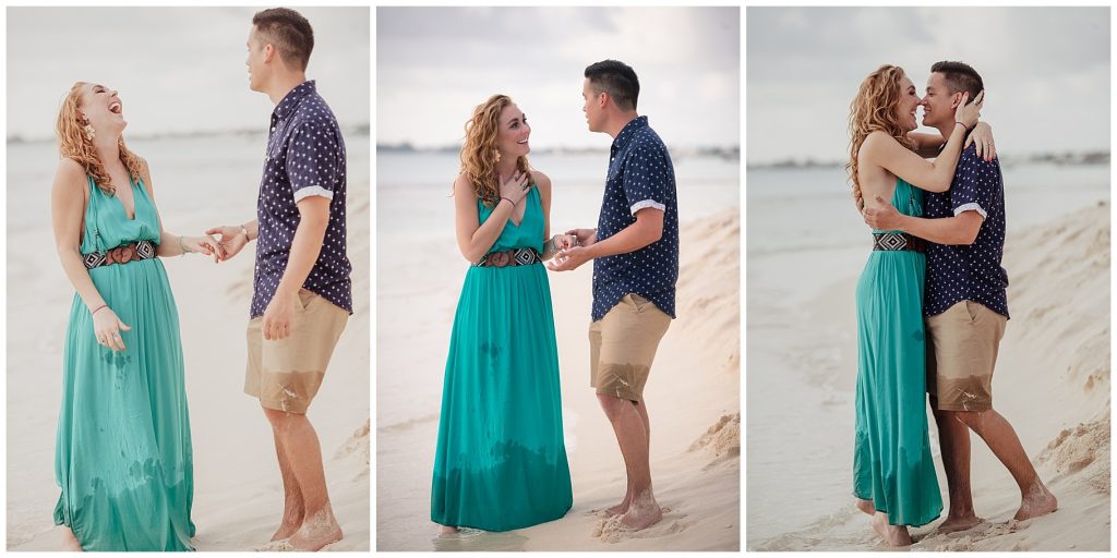 surprise engagement session on beach