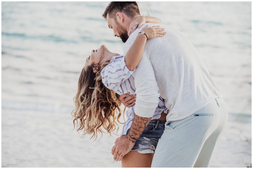 couple on beach in love