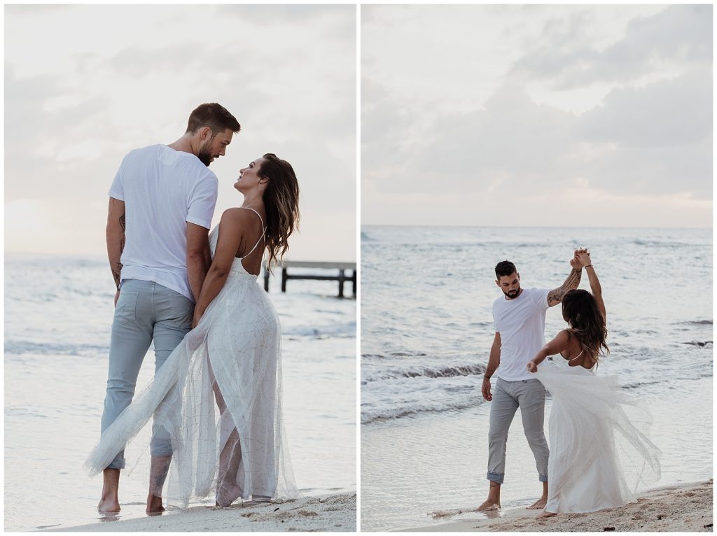 engagement couple on beach