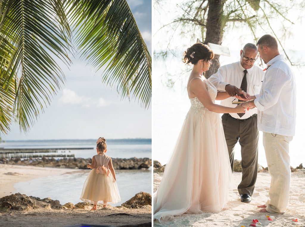 little bridesmaid on beach