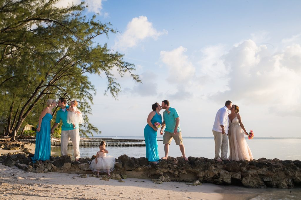 wedding on the beach bridal perty