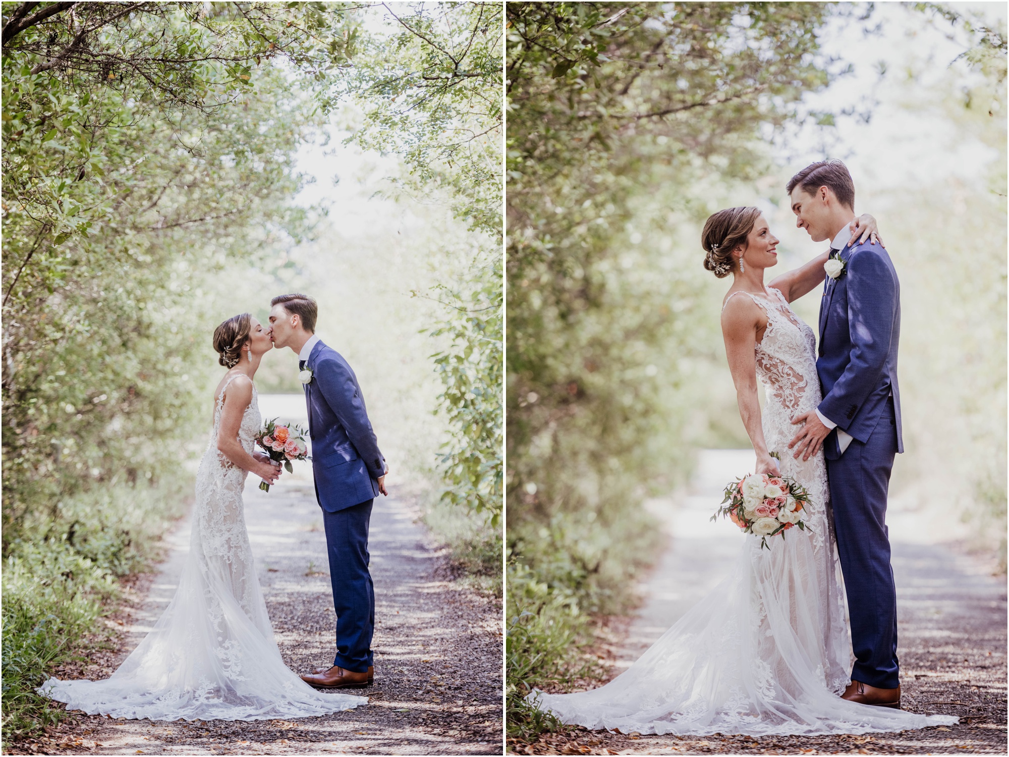 bride and groom first look Essence of Austria gown