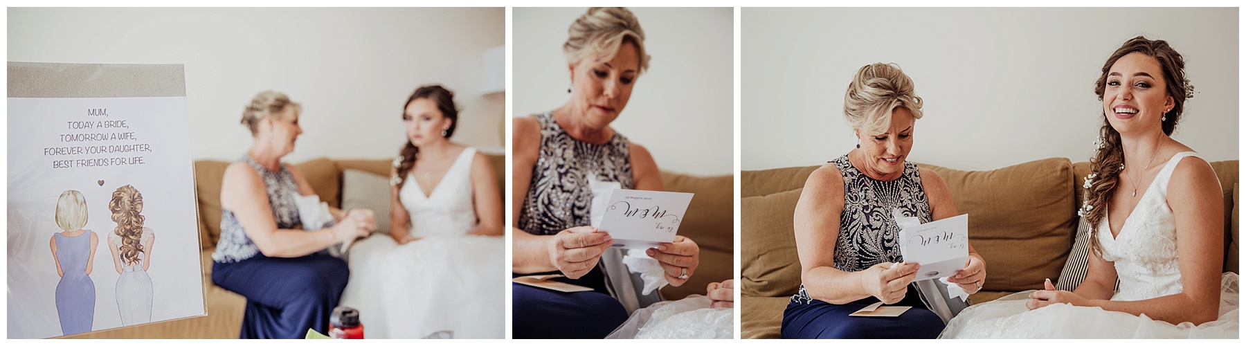 mother of bride reads letter