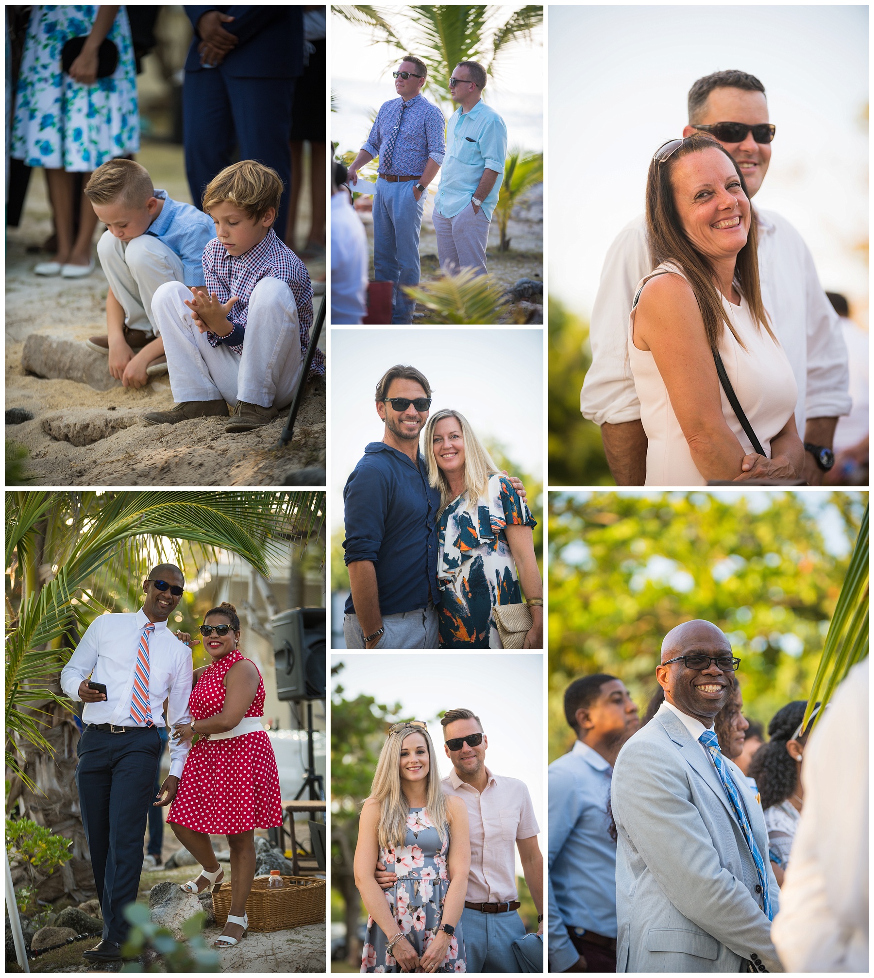 guests on beach waiting on bride