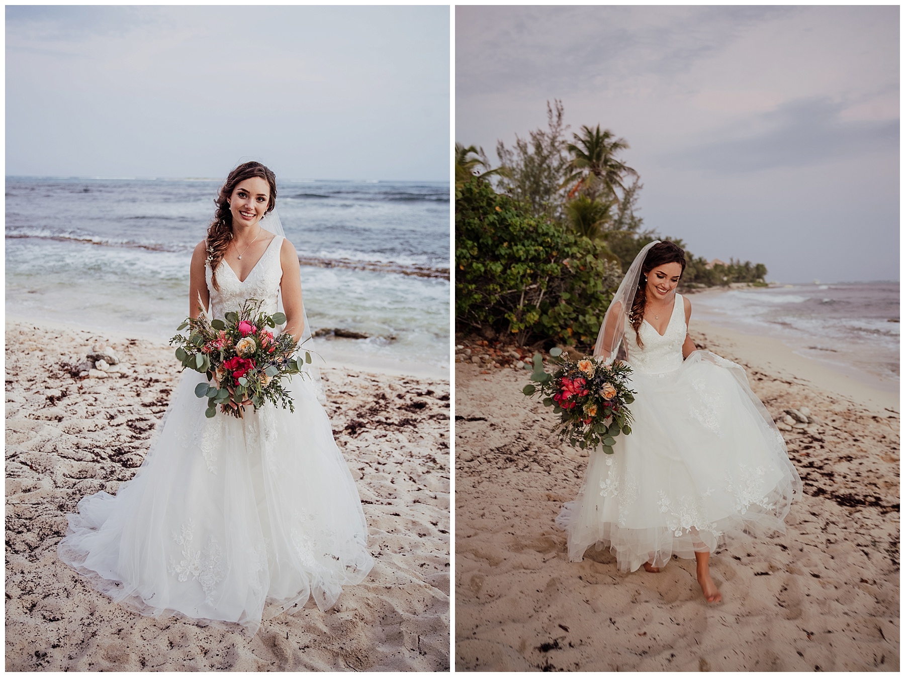 bride with boho flowers