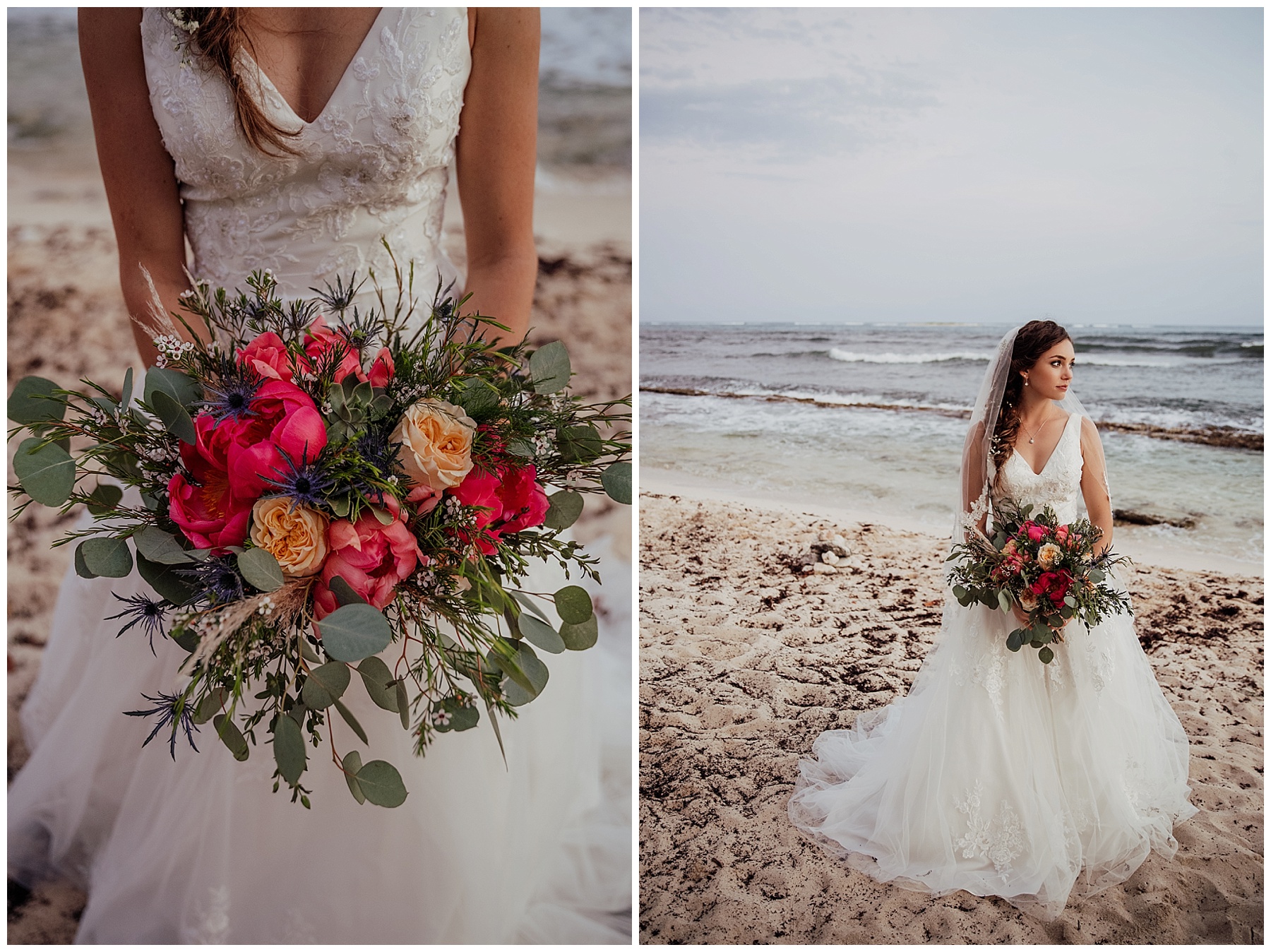 bride with boho flowers
