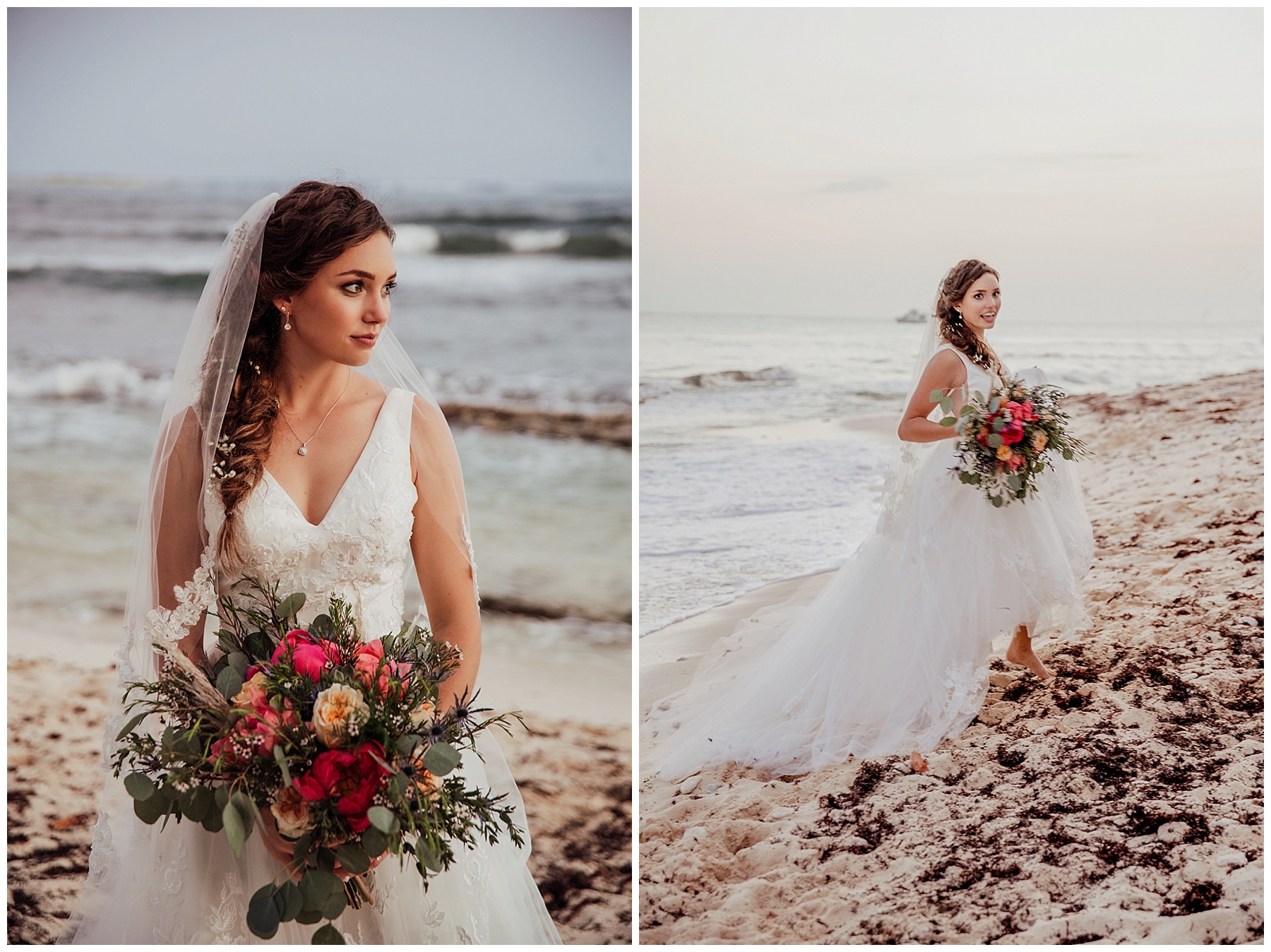 bride with boho flowers