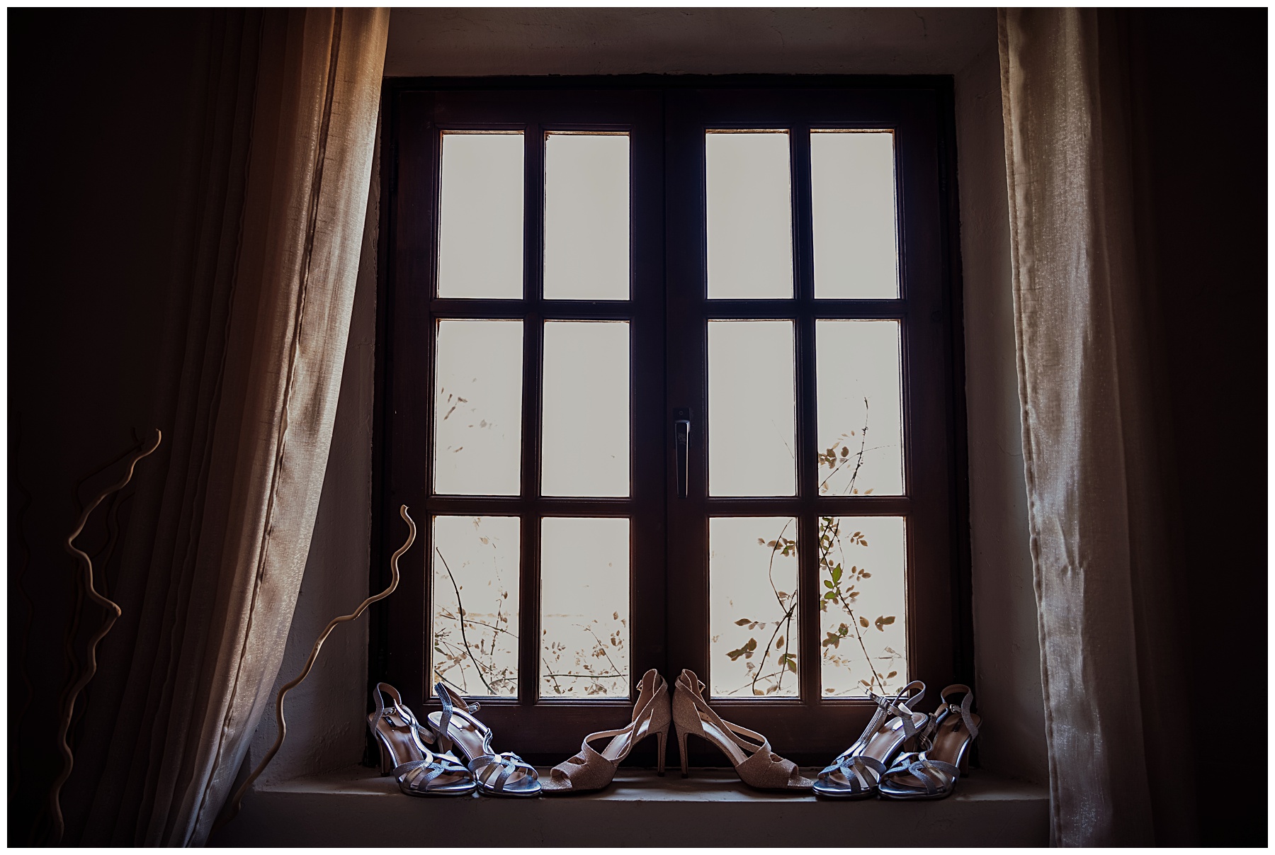 wedding shoes in window