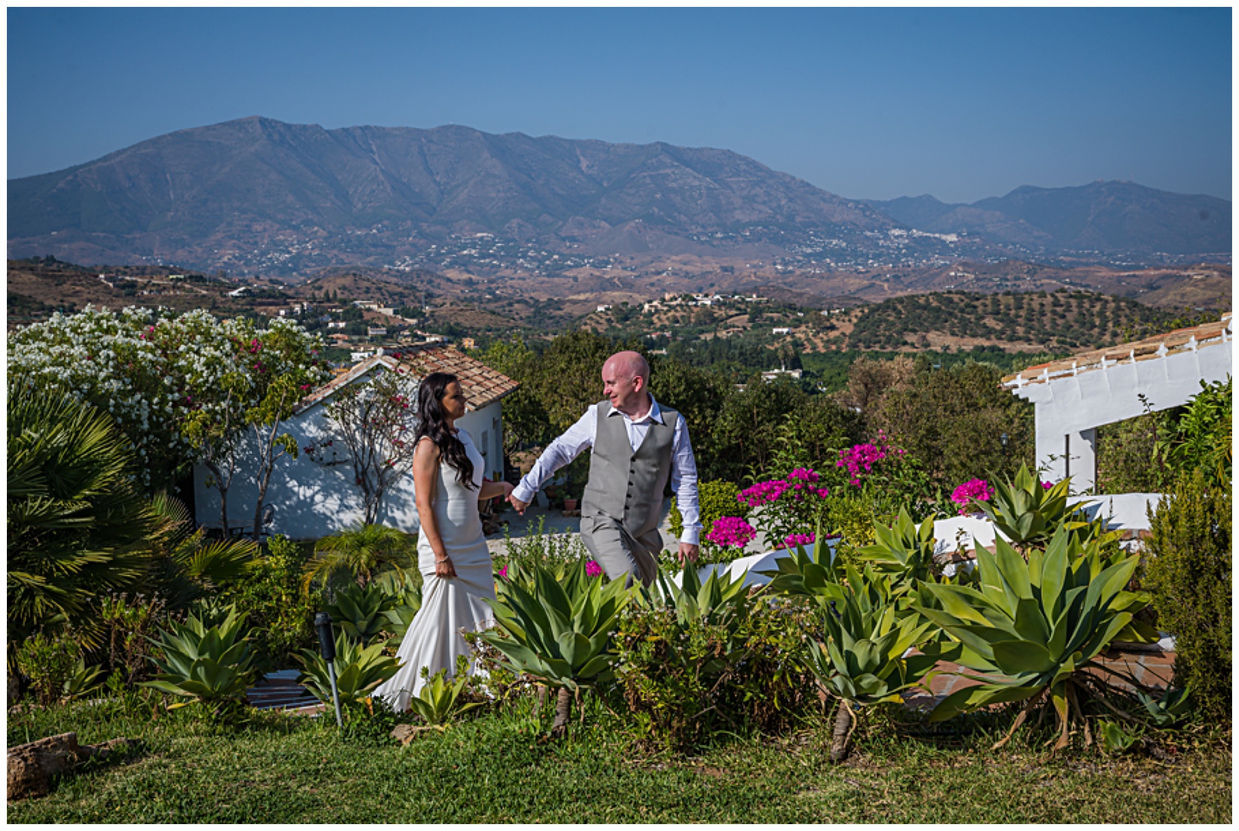 bride and groom Andalusian mountains