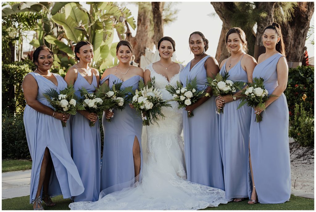 bridesmaids in baby blue at westin