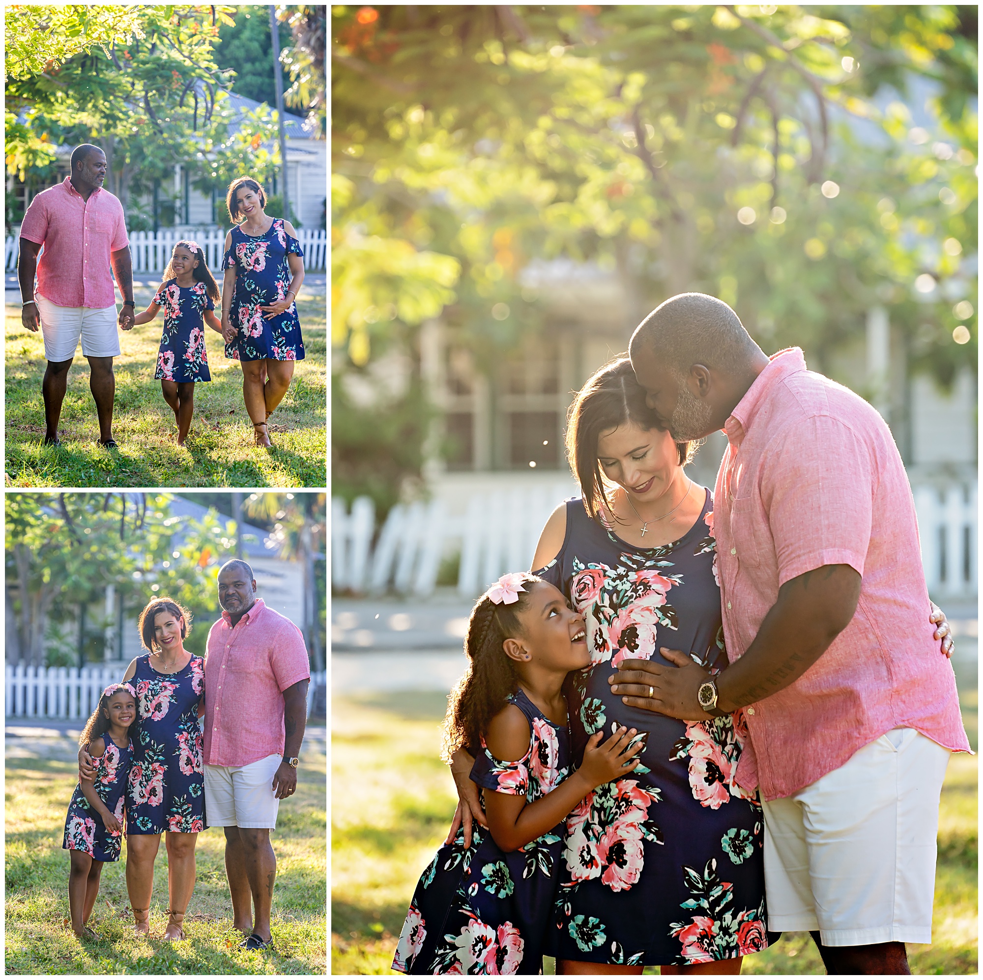 maternity shots with husband and daughter