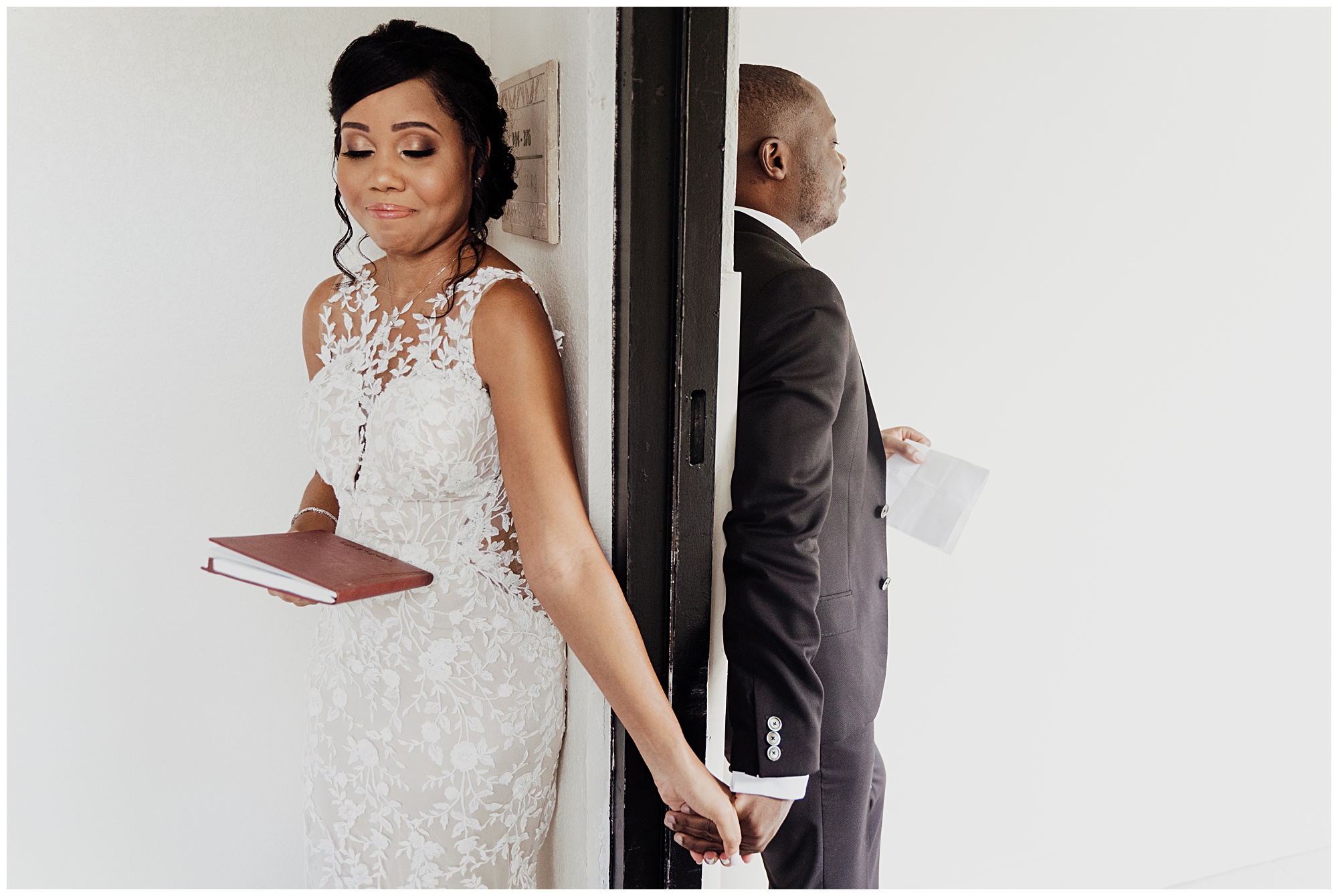 first touch, so emotional for a bride and groom to do a reading to each other and have those raw emotions captured