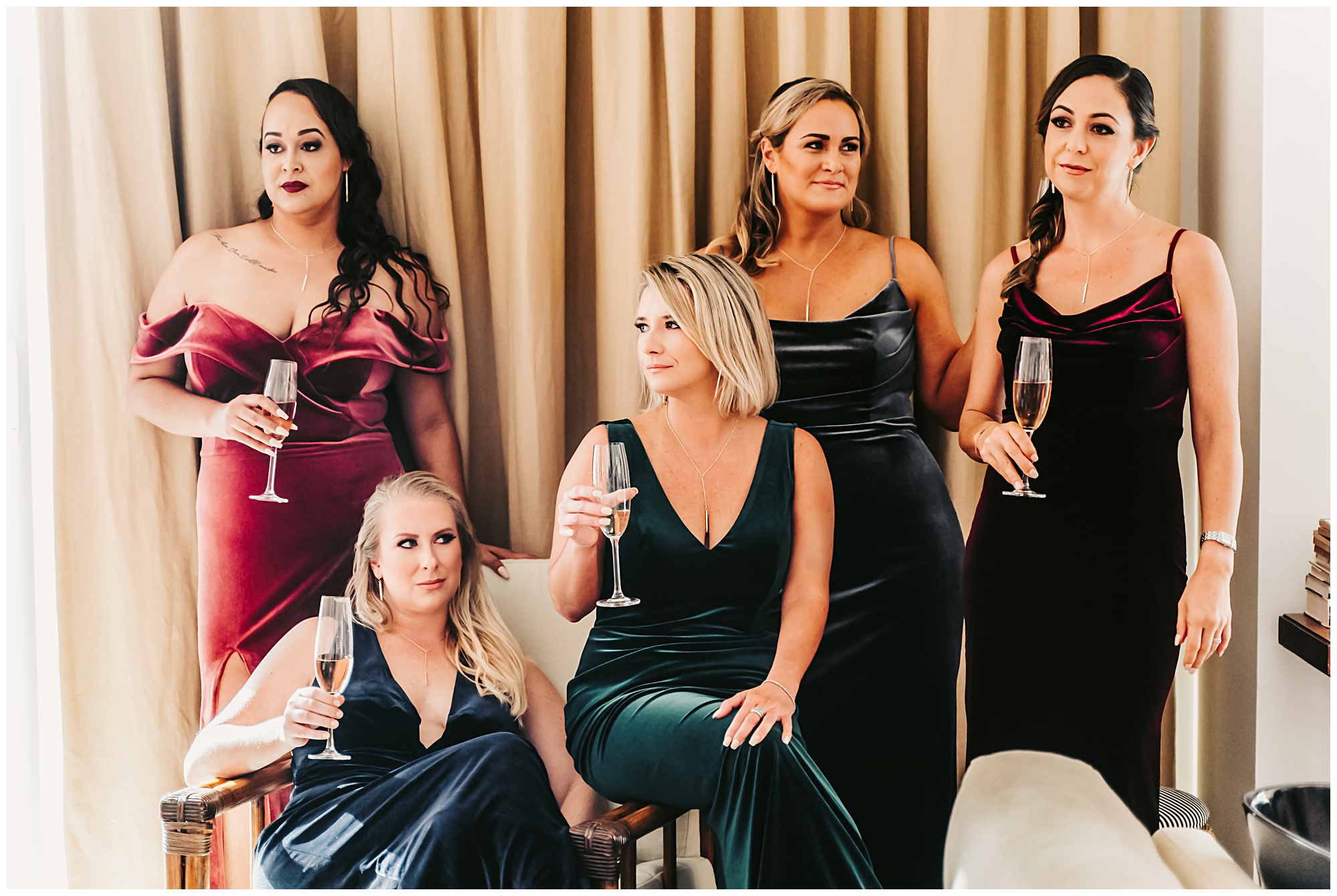 velvet bridesmaids dresses