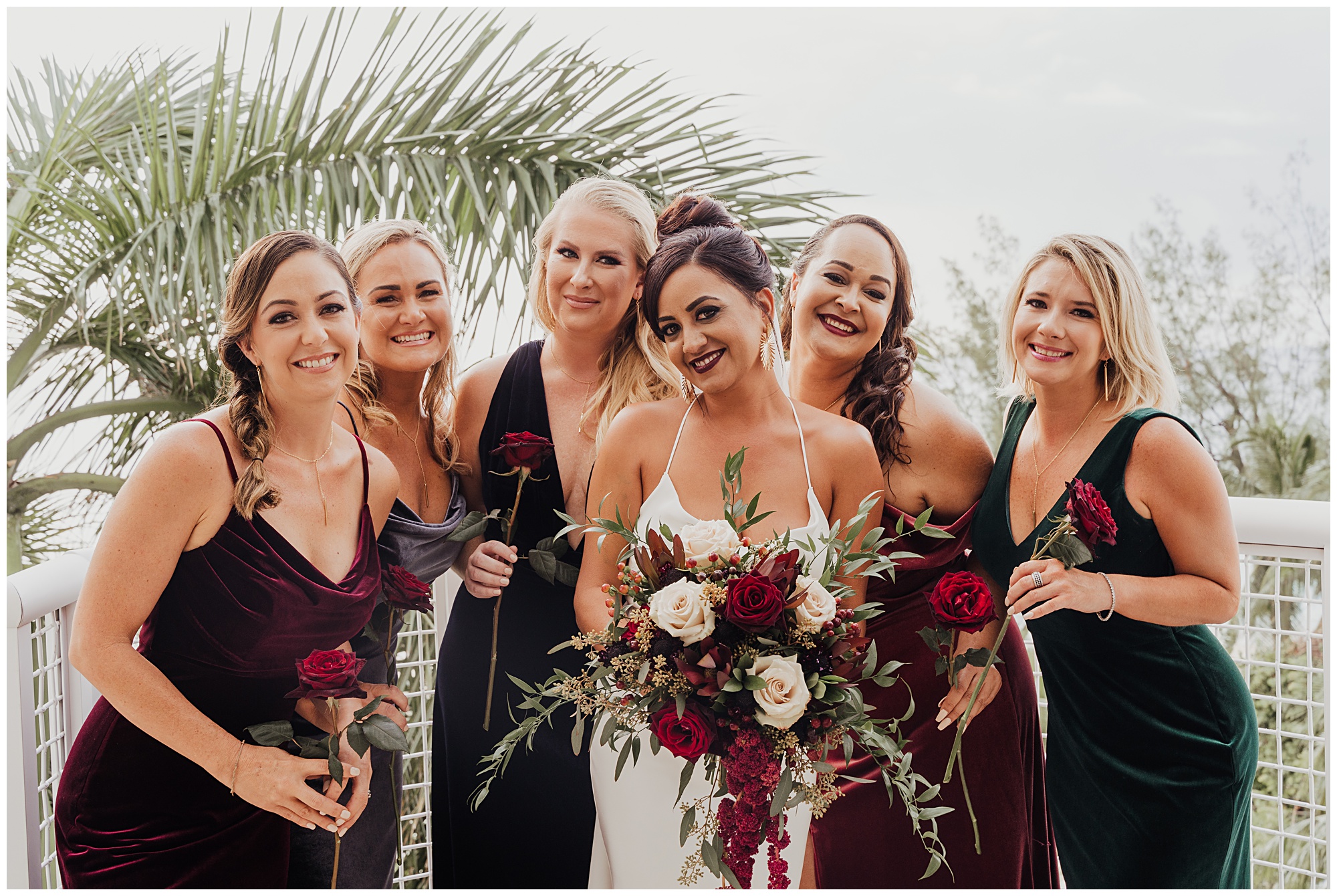 gorgeous boho velvet dresses bridal party dark burgundy roses