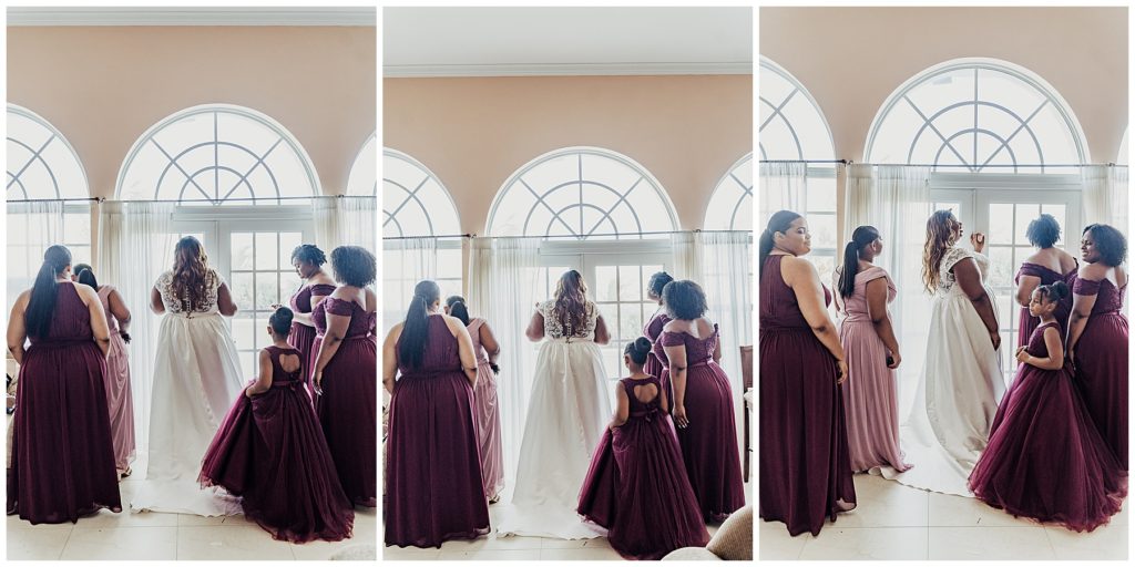 bridal party getting ready