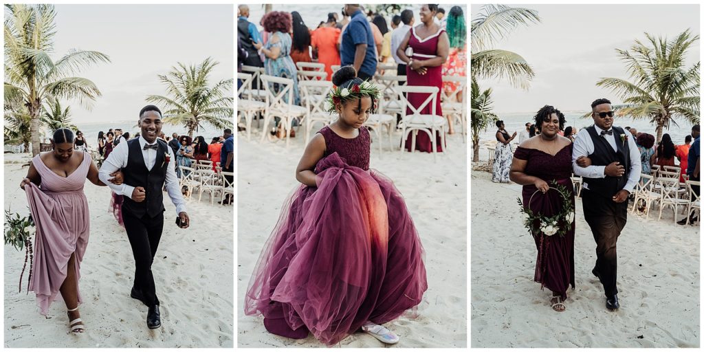 bridal party beach wedding