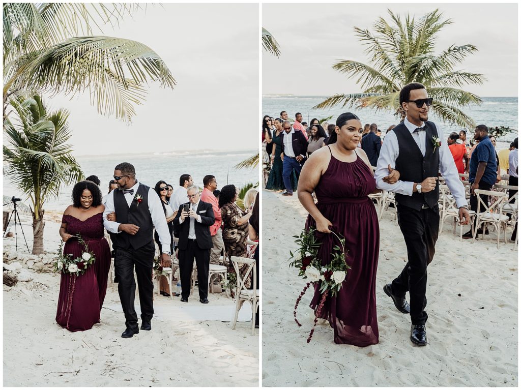 bridal party beach wedding